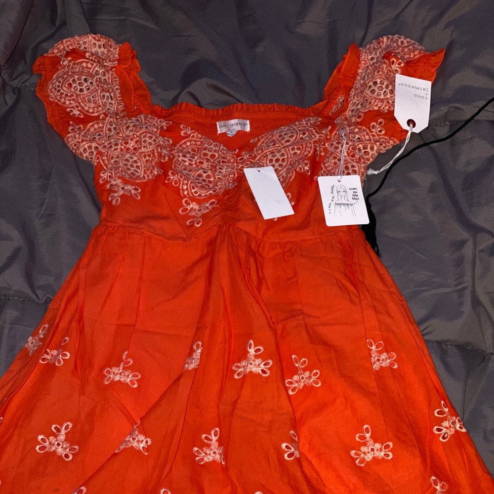 Red/orange baby doll dress